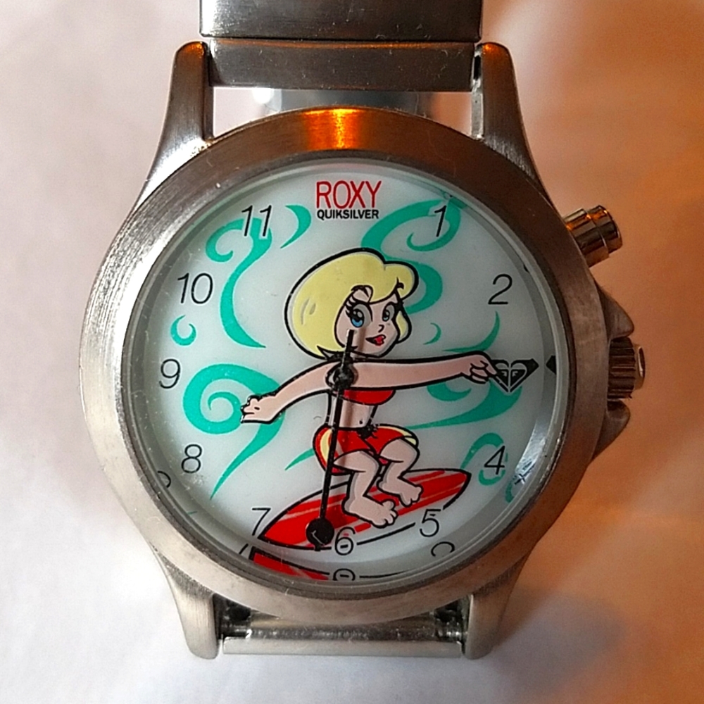 Vintage 1990's Roxy Quicksilver Surfer Girl Watch Wristwatch